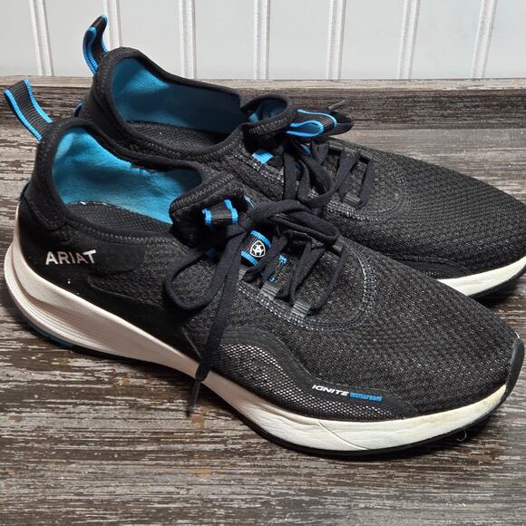 Ariat Women's Black Ignite H2O Waterproof Comfort Tennis Shoe Size 10B - Picture 1 of 6